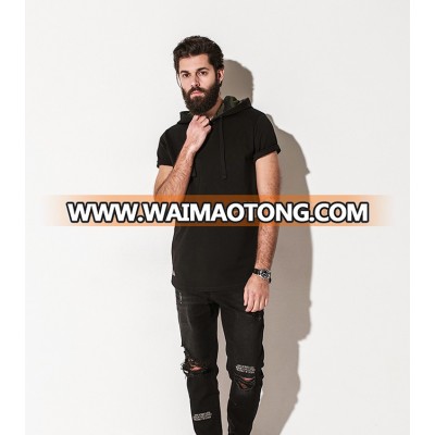 High Quality custom mens short sleeve hoodie