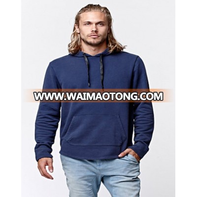 Cotton/polyester blend plain navy hoodies manufacturer